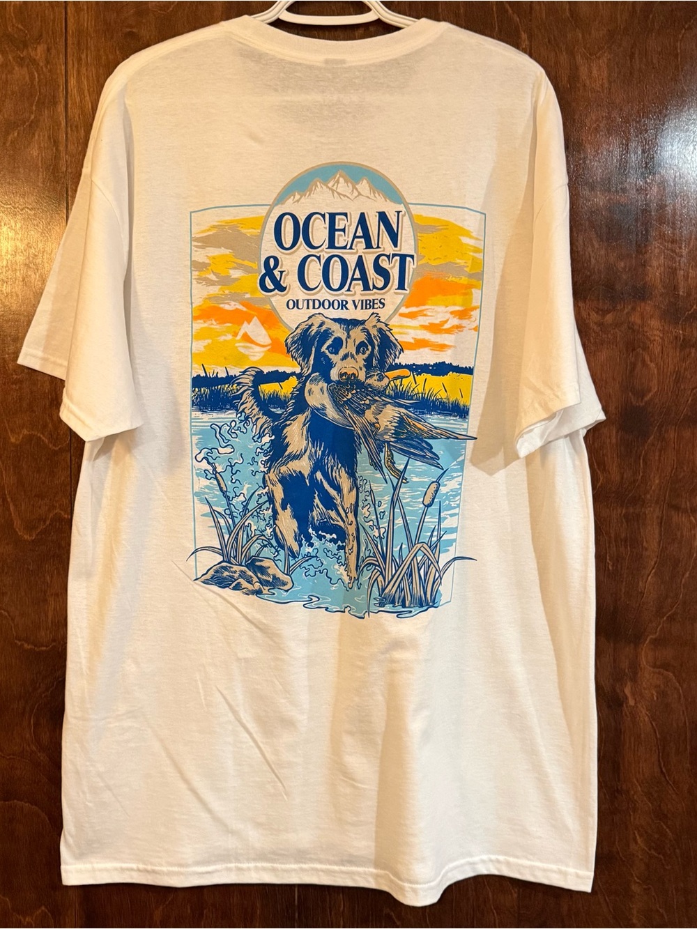 Ocean + Coast Men’s XL Hunting Dog Duck Graphic Tee Outdoor Coastal NWT